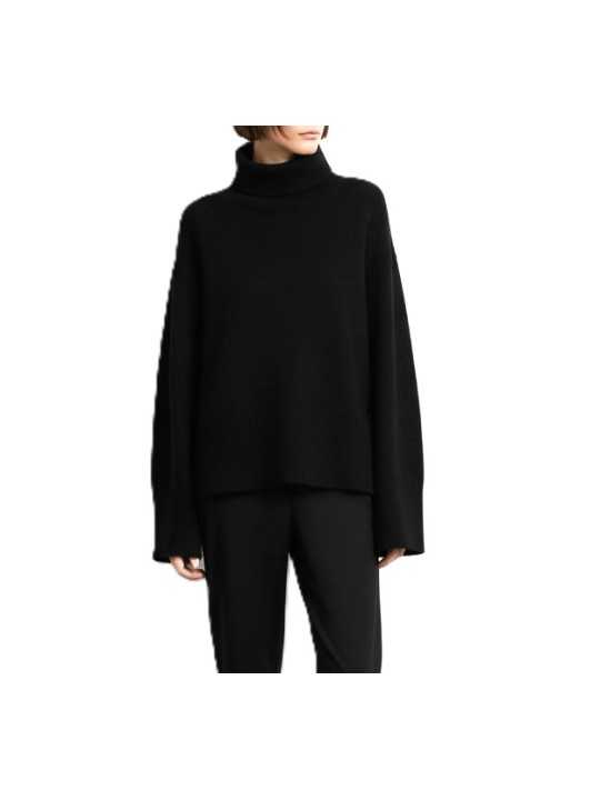 Pull col roulé noir maille tech RRD Roberto Ricci Design Femme W26665 10 boutique Strasbourg vêtement mode store style