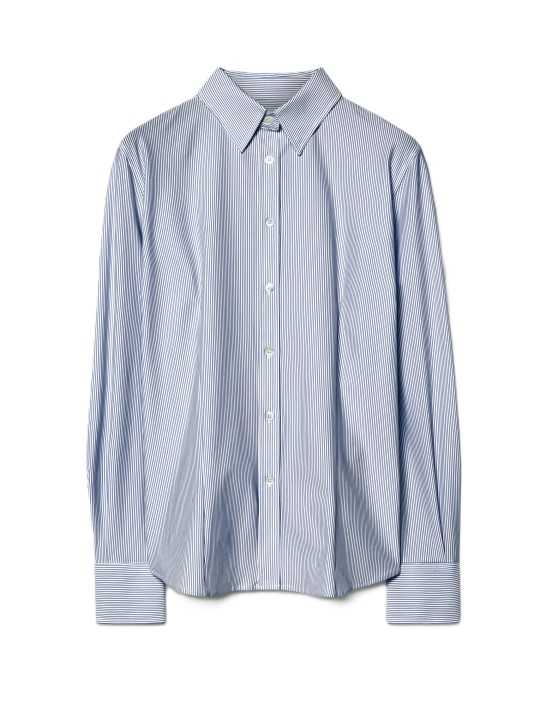 Chemise rayée navy blanc tech slim RRD Roberto Ricci Design Femme boutique Strasbourg mode store