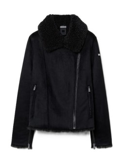 Perfecto noir éco shearling RRD Roberto Ricci Design Femme W26573 10 boutique Strasbourg mode vêtement store flat