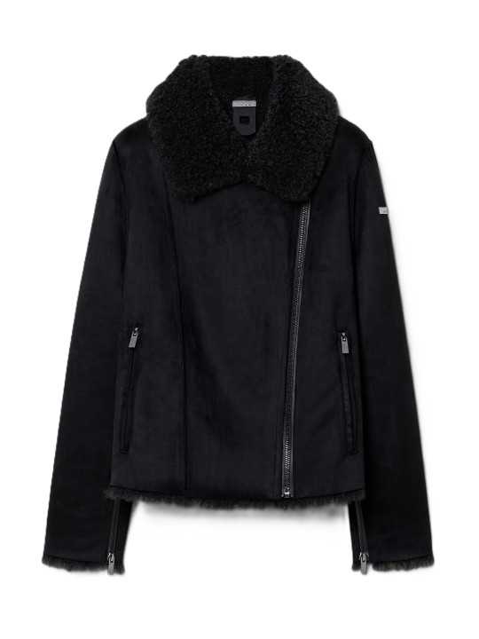 Perfecto noir éco shearling RRD Roberto Ricci Design Femme W26573 10 boutique Strasbourg mode vêtement store flat