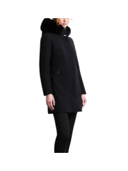 Doudoune mi longue surflex noir col fourrure RRD Roberto Ricci Design femme W26502F 10 boutique Strasbourg mode vêtement store g