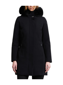 Doudoune mi longue surflex noir col fourrure RRD Roberto Ricci Design femme W26502F 10 boutique Strasbourg mode vêtement store f