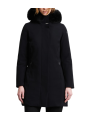 Doudoune mi longue surflex noir col fourrure RRD Roberto Ricci Design femme W26502F 10 boutique Strasbourg mode vêtement store f