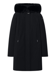 Doudoune mi longue surflex noir col fourrure RRD Roberto Ricci Design femme W26502F 10 boutique Strasbourg mode vêtement store b