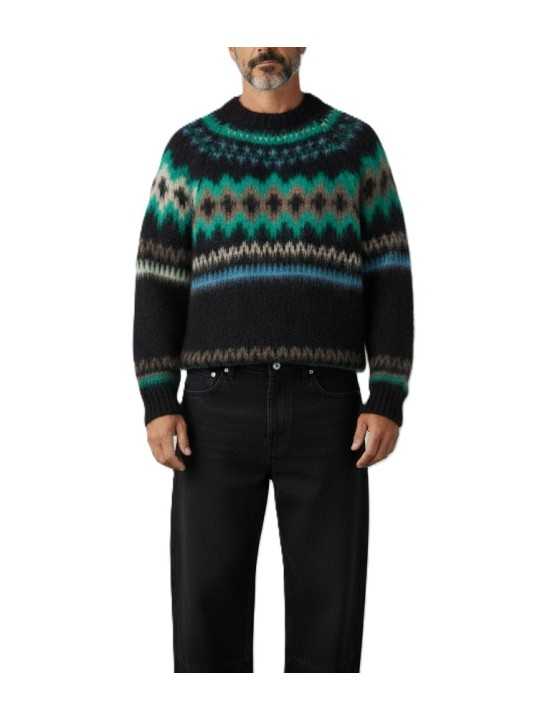 Pull jacquard noir émeraude épais M1R A002 W03263 79 Paul Smith homme Strasbourg mode vêtement store shop front Pull jacquard noir émeraude épais M1R A002 W03263 79 Paul Smith homme Strasbourg mode vêtement store shop front