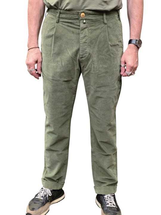 CHINO HENRY SERGE VELOURS OBLIQUE VERT AMANDE 4375 R42 JACOB COHEN HOMME face 1