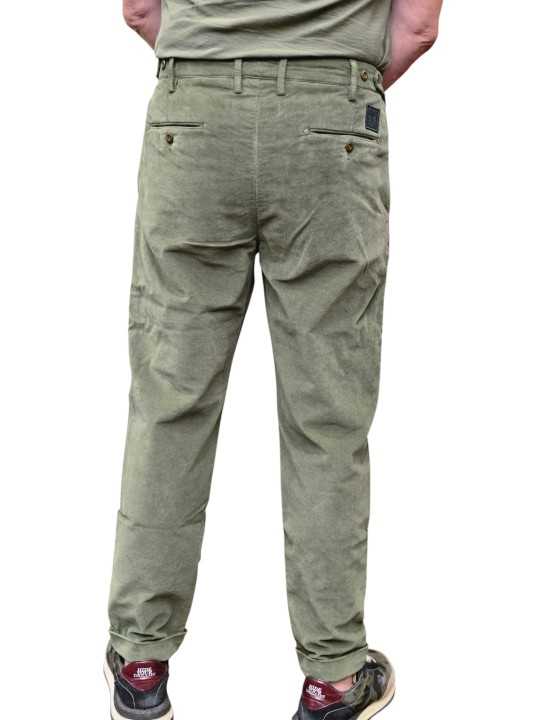 CHINO HENRY SERGE VELOURS OBLIQUE VERT AMANDE 4375 R42 JACOB COHEN HOMME dos