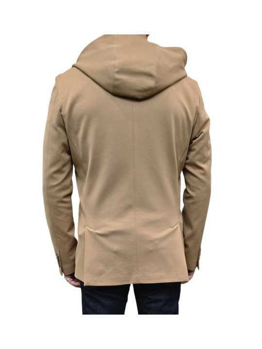 VESTE PLASTRON CAPUCHE AMOVIBLE CAMEL JERSEY U2070J G5211 17 UNGARO HOMME dos