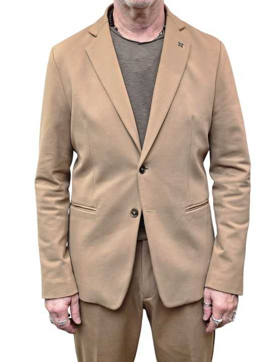 VESTE PLASTRON CAPUCHE AMOVIBLE CAMEL JERSEY U2070J G5211 17 UNGARO HOMME face