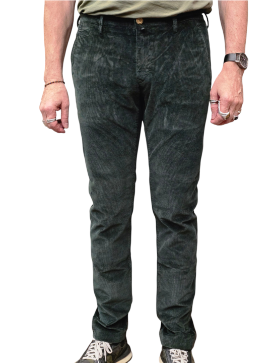 Chino pantalon Bobby velours vert sapin Jacob Cohen Homme T89 26I-JUM-P0001-003-S3653 boutique Strasbourg vêtement mode store f
