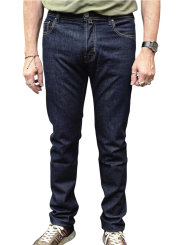 Jeans Bard brut chiné couture orange jacron bleu 4213 R1 Jacob Cohën Homme pantalon boutique Strasbourg vêtement mode front