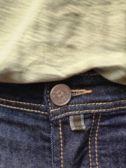 Jeans Bard brut chiné couture orange jacron bleu 4213 R1 Jacob Cohën Homme pantalon boutique Strasbourg vêtement mode bouton