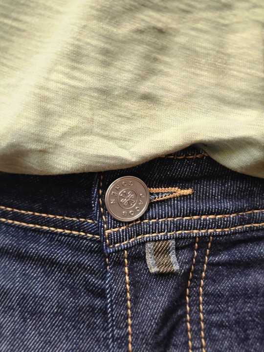 Jeans Bard brut chiné couture orange jacron bleu 4213 R1 Jacob Cohën Homme pantalon boutique Strasbourg vêtement mode bouton