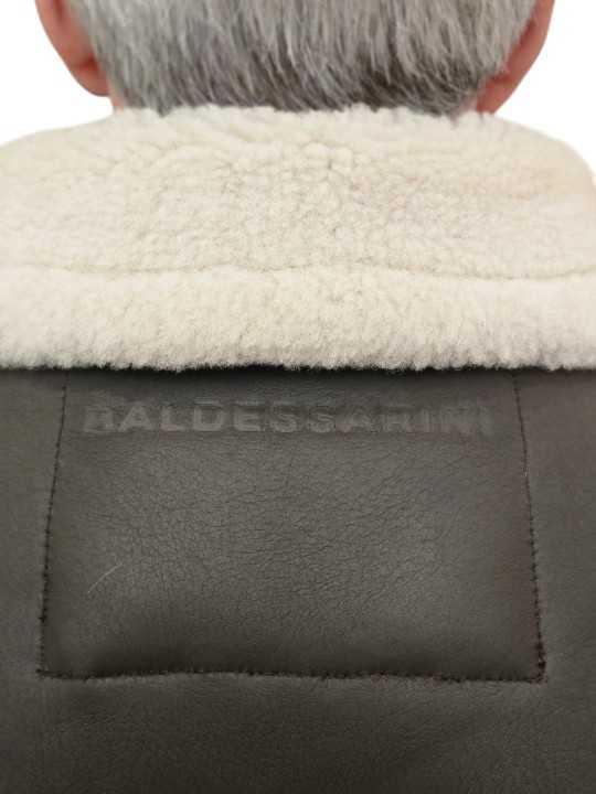 BLOUSON MOUTON RETOURNE CHOCO ECRU B2 90068 7043 8310 BALDESSARINI HOMME détail