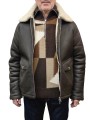 BLOUSON MOUTON RETOURNE CHOCO ECRU B2 90068 7043 8310 BALDESSARINI HOMME face ouvert