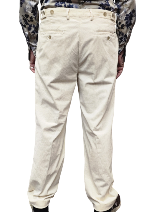 Pantalon velours écru pattes côtés droit B1 19204 2457 1003 Baldessarini Homme boutique Strasbourg mode vêtement store dos