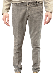 Pantalon slim toile chevron velours rasé camel Ungaro Homme U7010WA P5198 16 boutique Strasbourg vêtement mode store look