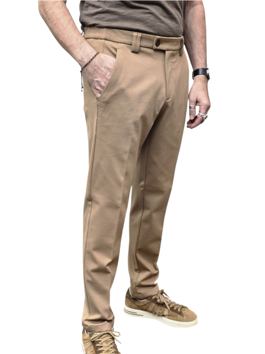 pantalon slim taille élastique dos camel jersey Ungaro homme U7000 G5211 17 boutique Strasbourg vêtement mode store profil