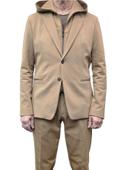 VESTE PLASTRON CAPUCHE AMOVIBLE CAMEL JERSEY U2070J G5211 17 UNGARO HOMME boutique Strasbourg mode costume