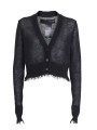Cardigan soie mohair noir Isabel Benenato Femme DK52 01boutique Strasbourg mode avant garde store