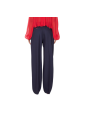 Pantalon pince large navy rayé rouge Elisabetta Franchi Femme PA176 6382 F09 boutique Strasbourg vêtement mode store dos