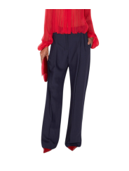 Pantalon pince large navy rayé rouge Elisabetta Franchi Femme PA176 6382 F09 boutique Strasbourg vêtement mode store look