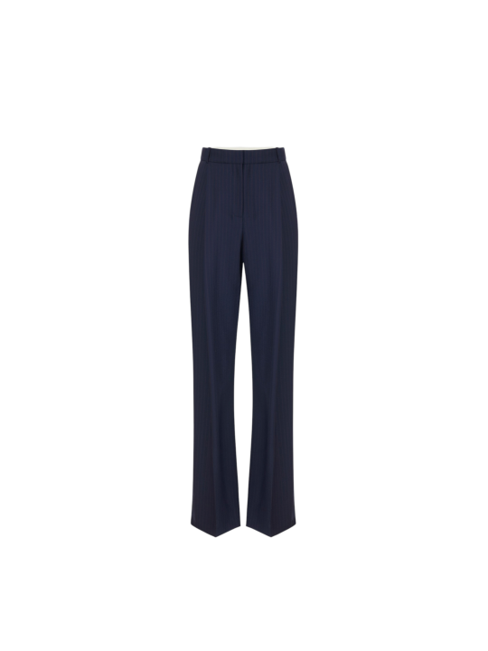 Pantalon pince large navy rayé rouge Elisabetta Franchi Femme PA176 6382 F09 boutique Strasbourg vêtement mode store flat