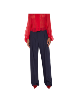 Pantalon pince large navy rayé rouge Elisabetta Franchi Femme PA176 6382 F09 boutique Strasbourg vêtement mode store