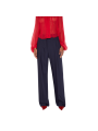 Pantalon pince large navy rayé rouge Elisabetta Franchi Femme PA176 6382 F09 boutique Strasbourg vêtement mode store