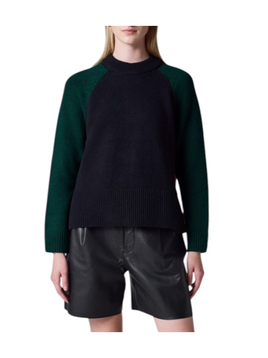 Pull Paul Smith patch vert bleu rouille Baya poignet Barbour femme LKN 1865 NY73 W1R-L1865-WNY73-49