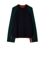 Pull Paul Smith patch vert bleu rouille Baya poignet Barbour femme LKN W1R-L1865-WNY73-49 boutique Strasbourg vêtement collab f