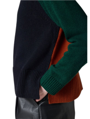 Pull Paul Smith patch vert bleu rouille Baya poignet Barbour femme LKN W1R-L1865-WNY73-49 boutique Strasbourg vêtement collab z