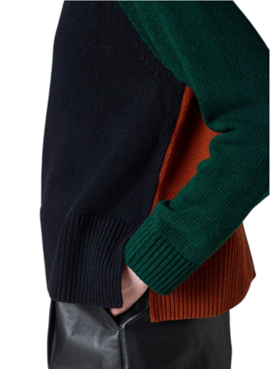Pull Paul Smith patch vert bleu rouille Baya poignet Barbour femme LKN W1R-L1865-WNY73-49 boutique Strasbourg vêtement collab z