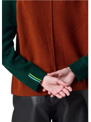 Pull Paul Smith patch vert bleu rouille Baya poignet Barbour femme LKN W1R-L1865-WNY73-49 boutique Strasbourg vêtement collab d