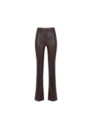 Pantalon cuir éco chocolat bootcut Elisabetta Franchi Femme PA188 4340 EV9 boutique Strasbourg vêtement mode store flat