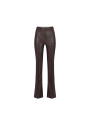 Pantalon cuir éco chocolat bootcut Elisabetta Franchi Femme PA188 4340 EV9 boutique Strasbourg vêtement mode store flat