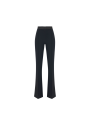 Pantalon bootcut tech noir ceinture satin Elisabetta Franchi Femme PA193 4421 110 boutique Strasbourg vêtement mode store flat
