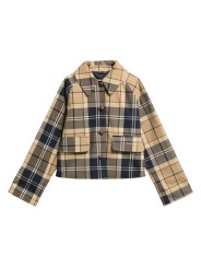 Trench Delilah court tartan beige écru navy Barbour femme LSP 0361 BE52 boutique Strasbourg vêtement store mode flat