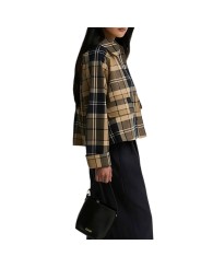 Trench Delilah court tartan beige écru navy Barbour femme LSP 0361 BE52 boutique Strasbourg vêtement store mode profil