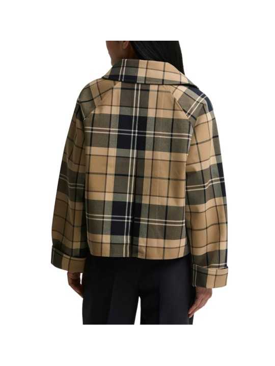 Trench Delilah court tartan beige écru navy Barbour femme LSP 0361 BE52 boutique Strasbourg vêtement store mode dos