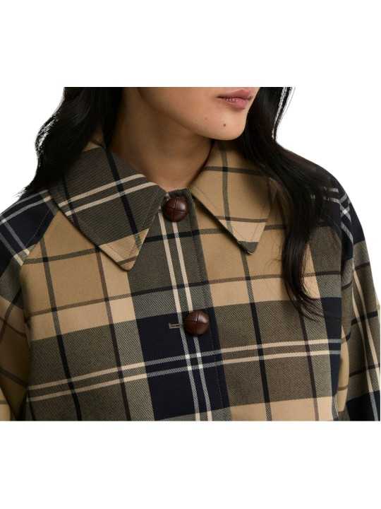 Trench Delilah court tartan beige écru navy Barbour femme LSP 0361 BE52 boutique Strasbourg vêtement store mode col