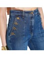 Jeans flare à pont denim délavé Elisabetta Franchi Femme PJ12D 003693 139 boutique Strasbourg vêtement mode détail