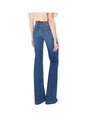 Jeans flare à pont denim délavé Elisabetta Franchi Femme PJ12D 003693 139 boutique Strasbourg vêtement mode dos