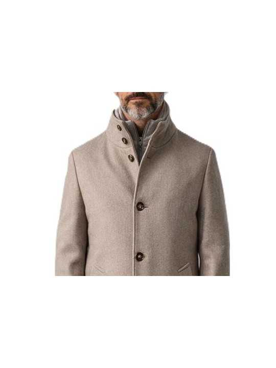 Manteau col officier col pan velours amovible greige B0 18752 1123 8013 Baldessarini boutique Strasbourg vêtement mode store col