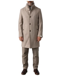 Manteau col officier col pan velours amovible greige B0 18752 1123 8013 Baldessarini boutique Strasbourg vêtement mode store