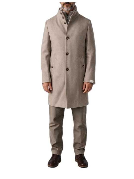Manteau col officier col pan velours amovible greige B0 18752 1123 8013 Baldessarini boutique Strasbourg vêtement mode store