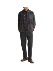 Chemise tartan shadow navy vert col velours Dunon Barbour homme MSH 5901 TN43 boutique Strasbourg vêtement store mode look