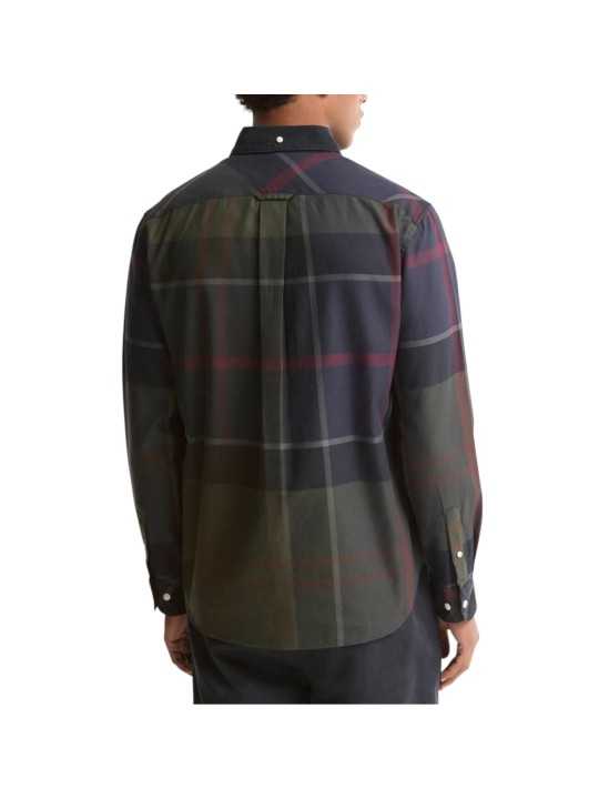 Chemise tartan shadow navy vert col velours Dunon Barbour homme MSH 5901 TN43 boutique Strasbourg vêtement store mode dos