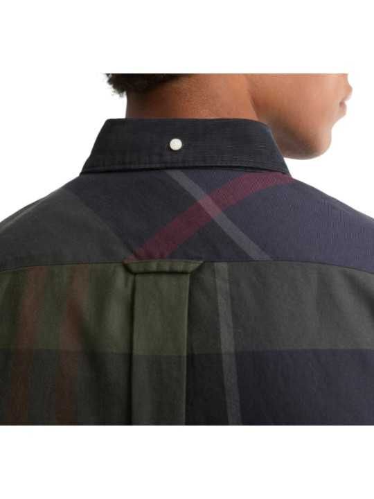 Chemise tartan shadow navy vert col velours Dunon Barbour homme MSH 5901 TN43 boutique Strasbourg vêtement store mode back
