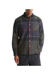 Chemise tartan shadow navy vert col velours Dunon Barbour homme MSH 5901 TN43 boutique Strasbourg vêtement store mode front